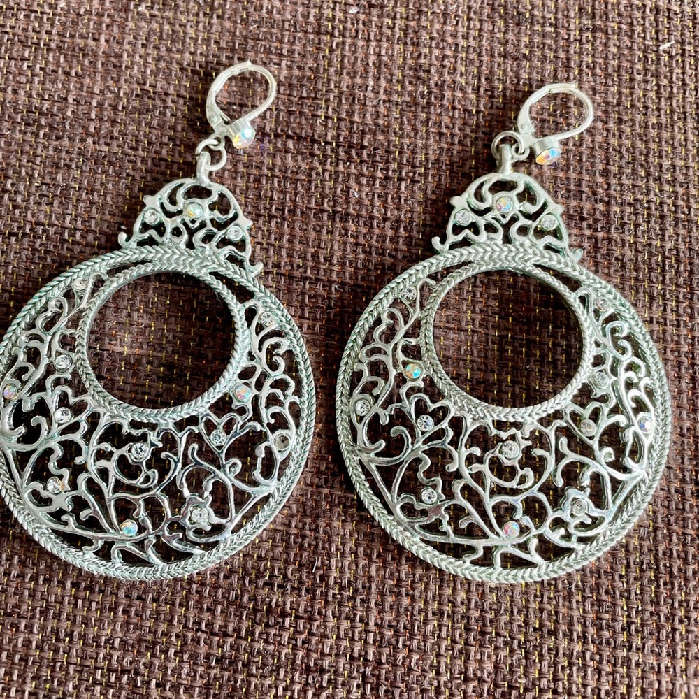 Silver Multi Stone Earrings